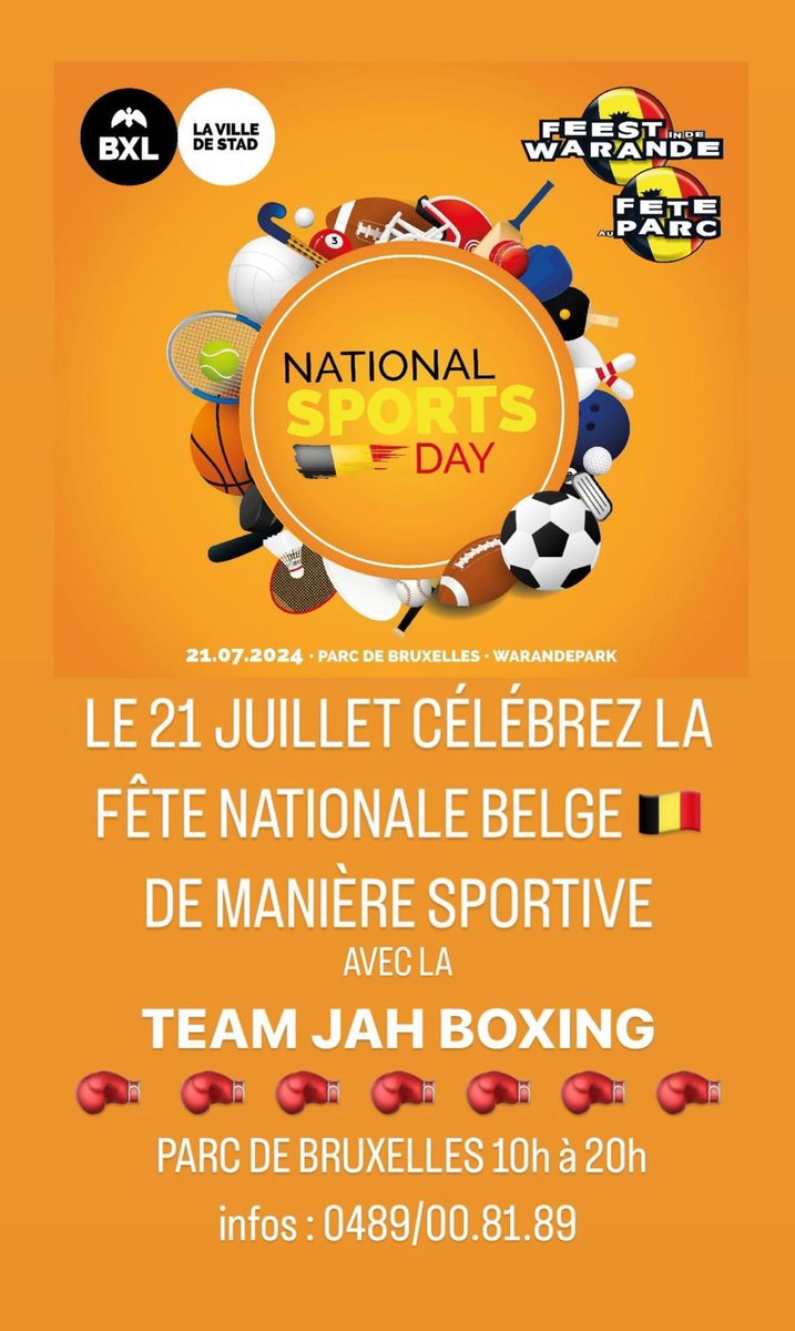 21/7 avec la JAH BOXING ACADEMY 
ET LE SERVICE DES SPORTS DE BXL ET PRO SPORT #brusselssport #sanaejah