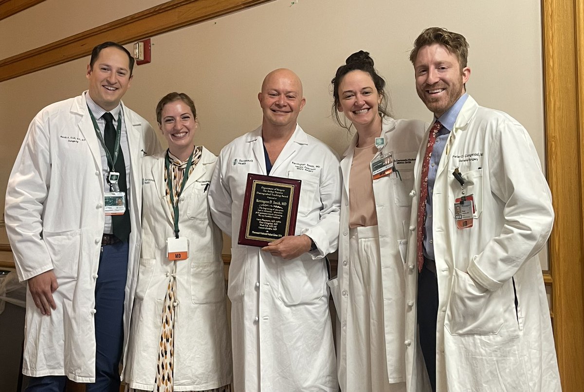 Lauren Gamble (@laurengamblemd) on Twitter photo Congratulations to <a href="/SmithKerrington/">Kerrington Smith, MD</a> for receiving the 2024 Resident Teaching Award! “Thank you for all of the laughs, your unwavering patience, and all of the great memories!” <a href="/markeid/">Mark Eid</a>, Laura Baumann, Peter Congelosi, <a href="/LaurenGambleMD/">Lauren Gamble</a>
<a href="/DartSurgery/">DartmouthSurgery</a> <a href="/DartmouthHealth/">Dartmouth Health</a> Congratulations to <a href="/SmithKerrington/">Kerrington Smith, MD</a> for receiving the 2024 Resident Teaching Award! “Thank you for all of the laughs, your unwavering patience, and all of the great memories!” <a href="/markeid/">Mark Eid</a>, Laura Baumann, Peter Congelosi, <a href="/LaurenGambleMD/">Lauren Gamble</a>
<a href="/DartSurgery/">DartmouthSurgery</a> <a href="/DartmouthHealth/">Dartmouth Health</a>