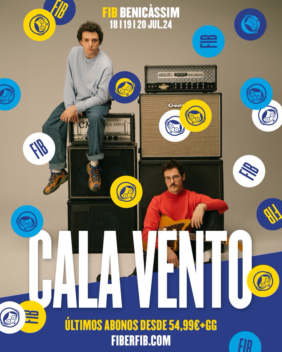 Cala Vento (@calavento) on Twitter photo Y de repente tocamos en el fib la semana que viene 🌸🌸
Sábado a las 00:30H
<a href="/fiberfib/">FIB Benicàssim Festival</a> Y de repente tocamos en el fib la semana que viene 🌸🌸
Sábado a las 00:30H
<a href="/fiberfib/">FIB Benicàssim Festival</a>