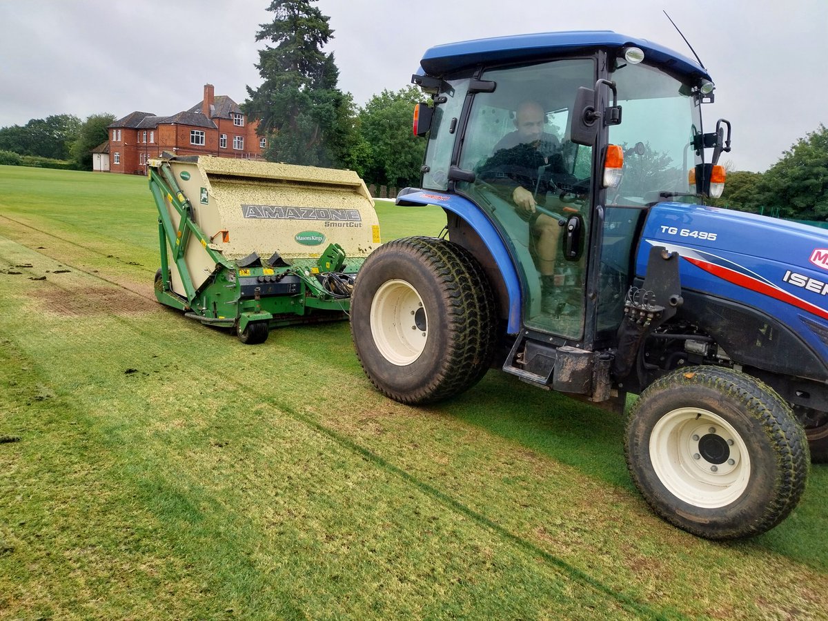 cox_grayo's tweet photo. Pitch renovations are underway with @EcosolTurfcare doing a great job of a  drill and fill on the first team rugby after good work with the @AmazoneLtd . Busy few days ahead https://t.co/hvHLmKjqqF