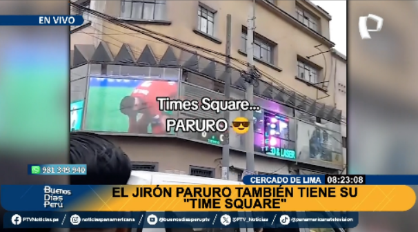 PanamericanaTV's tweet photo. BDP EnVivo | NADA QUE ENVIDIAR A NUEVA YORK. Conozca el #TimeSquare de jirón #Paruro
Míranos EN VIVO ►https://t.co/NDeYp3Eyo8
#PanamericanaTelevisión https://t.co/qTjsEjzRLf