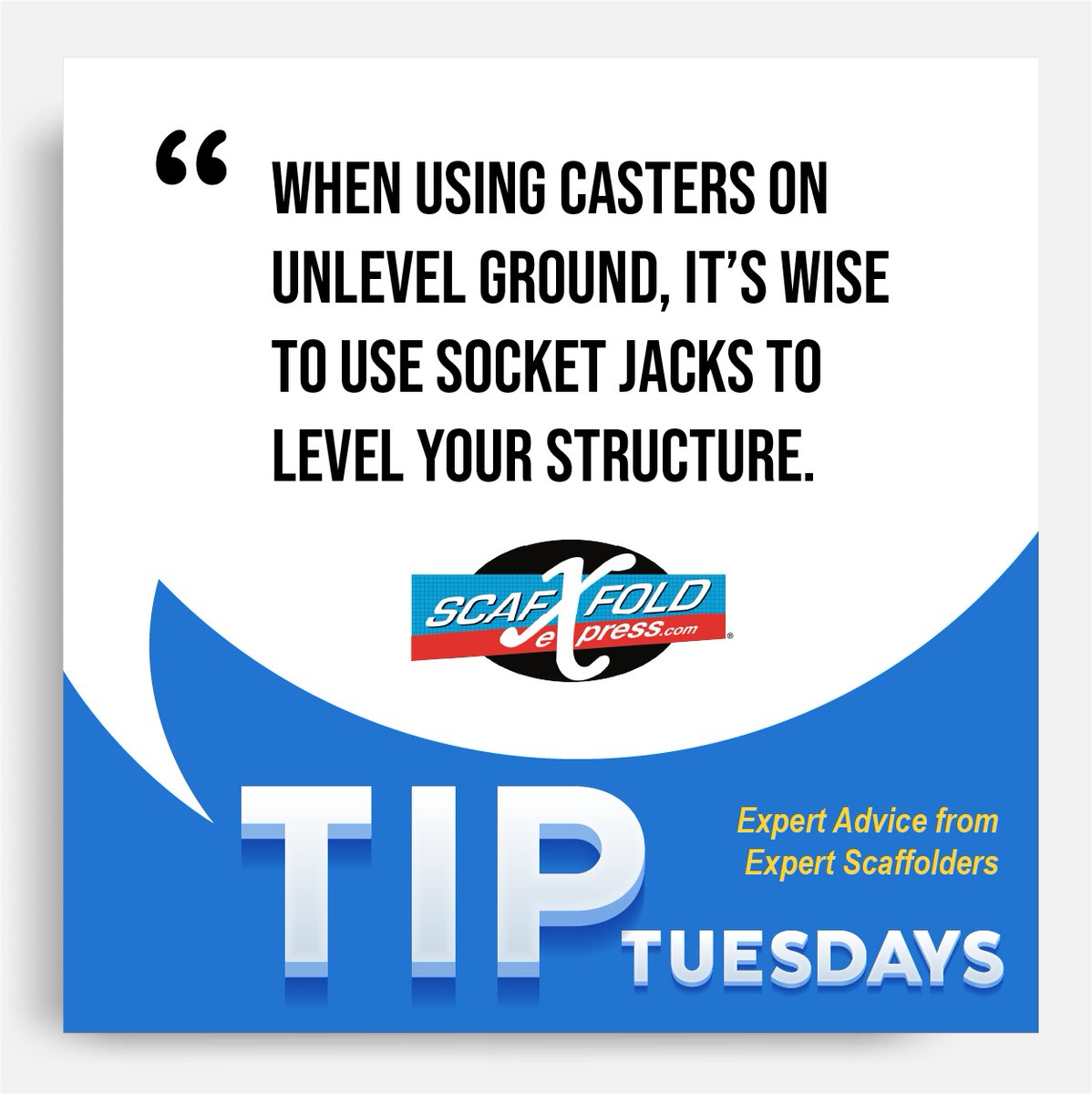 scaffoldexpress's tweet photo. Tip Tuesdays: Use Caster Jacks when building on unlevel ground to ensure your structure will stay level. 
https://t.co/99GoF9NA5d
#scaffold #construction #building #scaffolders https://t.co/SW9bdDZcf8