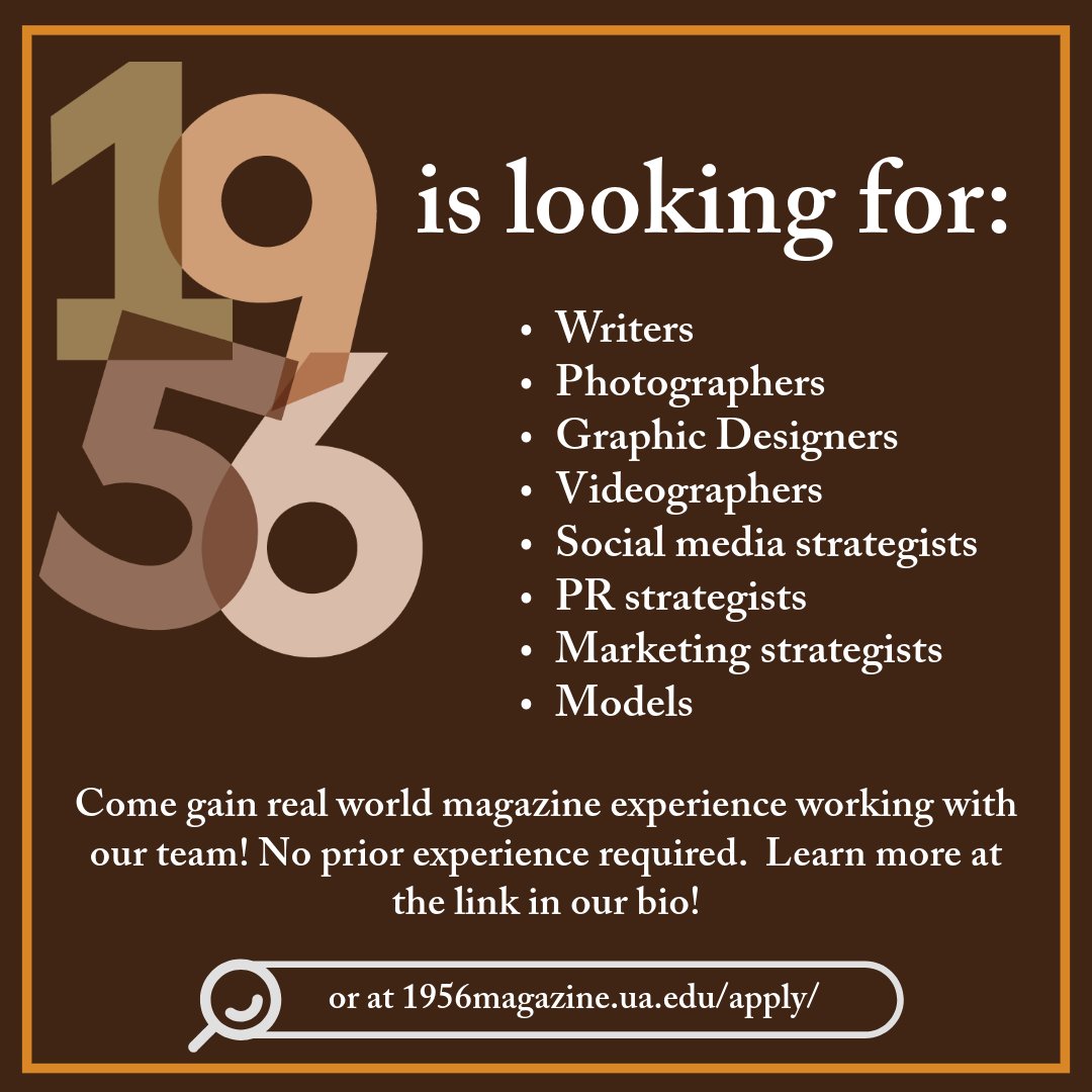 1956Magazine's tweet photo. Nineteen Fifty-Six is now accepting applications for the 2024-25 school year. If you have a passion for media and want to improve your skills or learn more about how it works, we have a place for you.

Tap the link in the bio to learn more!

#WhereLegendsAreMade https://t.co/COuz691uGh