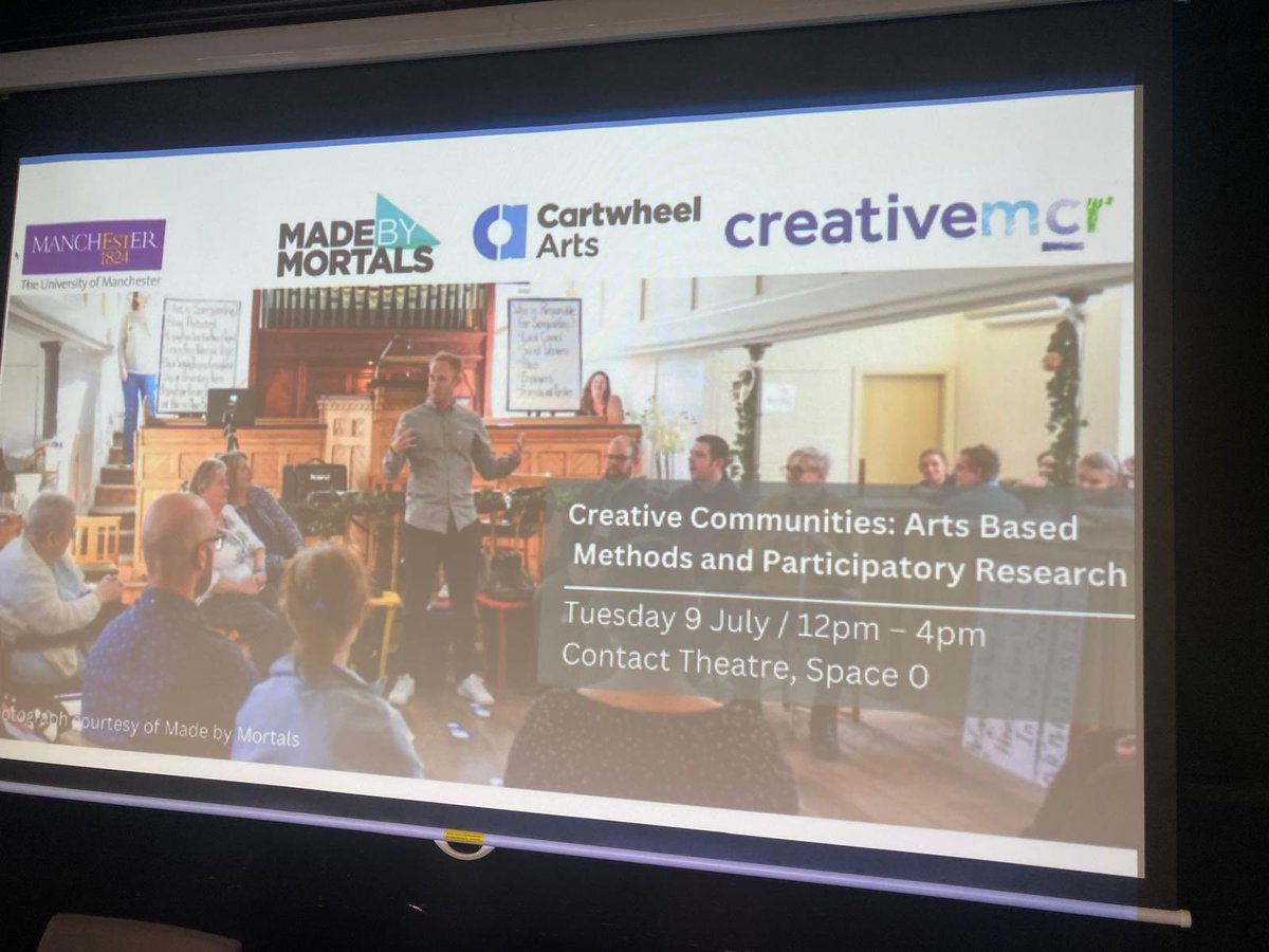 Cartwheel Arts (@cartwheelarts) on Twitter photo Really proud to be in such good company <a href="/MadeByMortals/">Made by Mortals</a> <a href="/UoMCreativeMCR/">Creative Manchester</a> @ <a href="/ContactMcr/">Contact</a> with <a href="/HebeReilly/">Hebe Reilly (she/her)</a> presenting on our work in the community & our arts & well-being projects #universityofmanchester Really proud to be in such good company <a href="/MadeByMortals/">Made by Mortals</a> <a href="/UoMCreativeMCR/">Creative Manchester</a> @ <a href="/ContactMcr/">Contact</a> with <a href="/HebeReilly/">Hebe Reilly (she/her)</a> presenting on our work in the community & our arts & well-being projects #universityofmanchester
