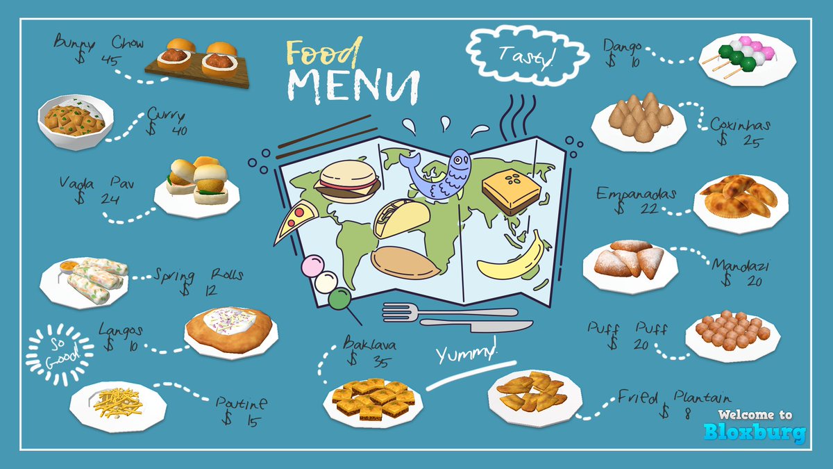 These are all the foods that came in with the last update! Which ones have you tried in real life? Comment down below! 😋👇