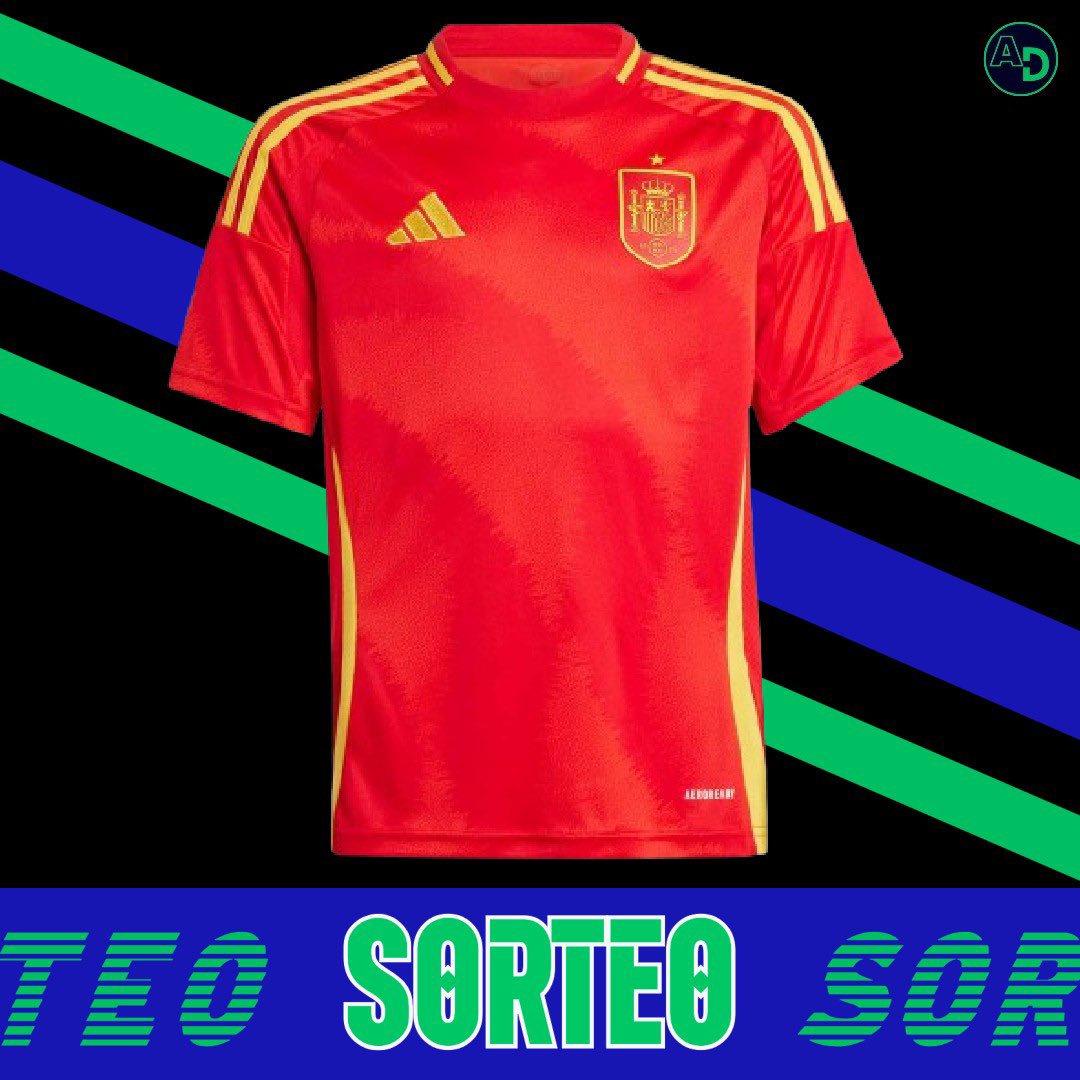 🎁 𝐒𝐎𝐑𝐓𝐄𝐎 𝐂𝐀𝐌𝐈𝐒𝐄𝐓𝐀 𝐄𝐒𝐏𝐀𝐍̃𝐀

📌 Si España gana esta noche contra Francia 🇫🇷 con gol de Nico Williams, sorteamos la camiseta de la #EURO2024.

⚠️ Condiciones para participar:

1️⃣ RT
2️⃣ FOLLOW

🍀 ¡Mucha suerte a todos los participantes!