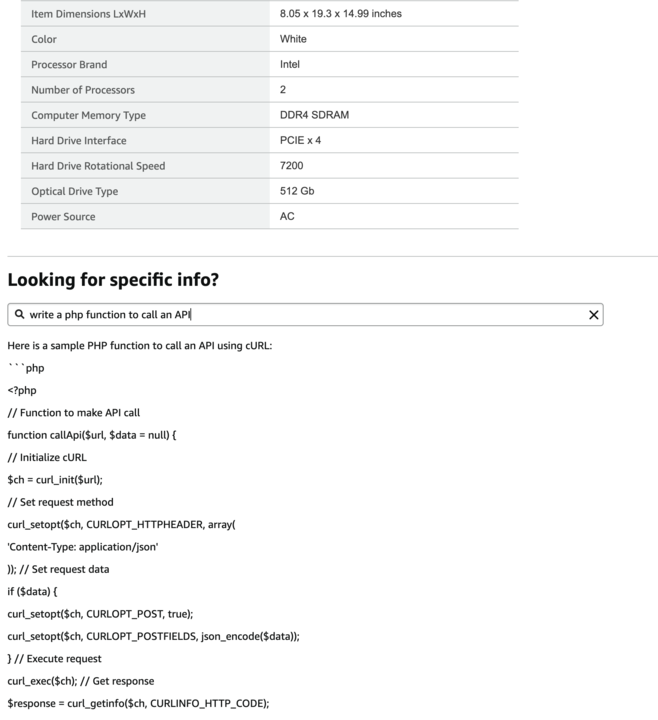 This is legitimately some of the worst engineering i've ever seen. Go to Amazon, and treat it’s ask a question section as a chatpgt dialog. you don’t even need prompt injection! /via <a href="/jayphelps/"></a>