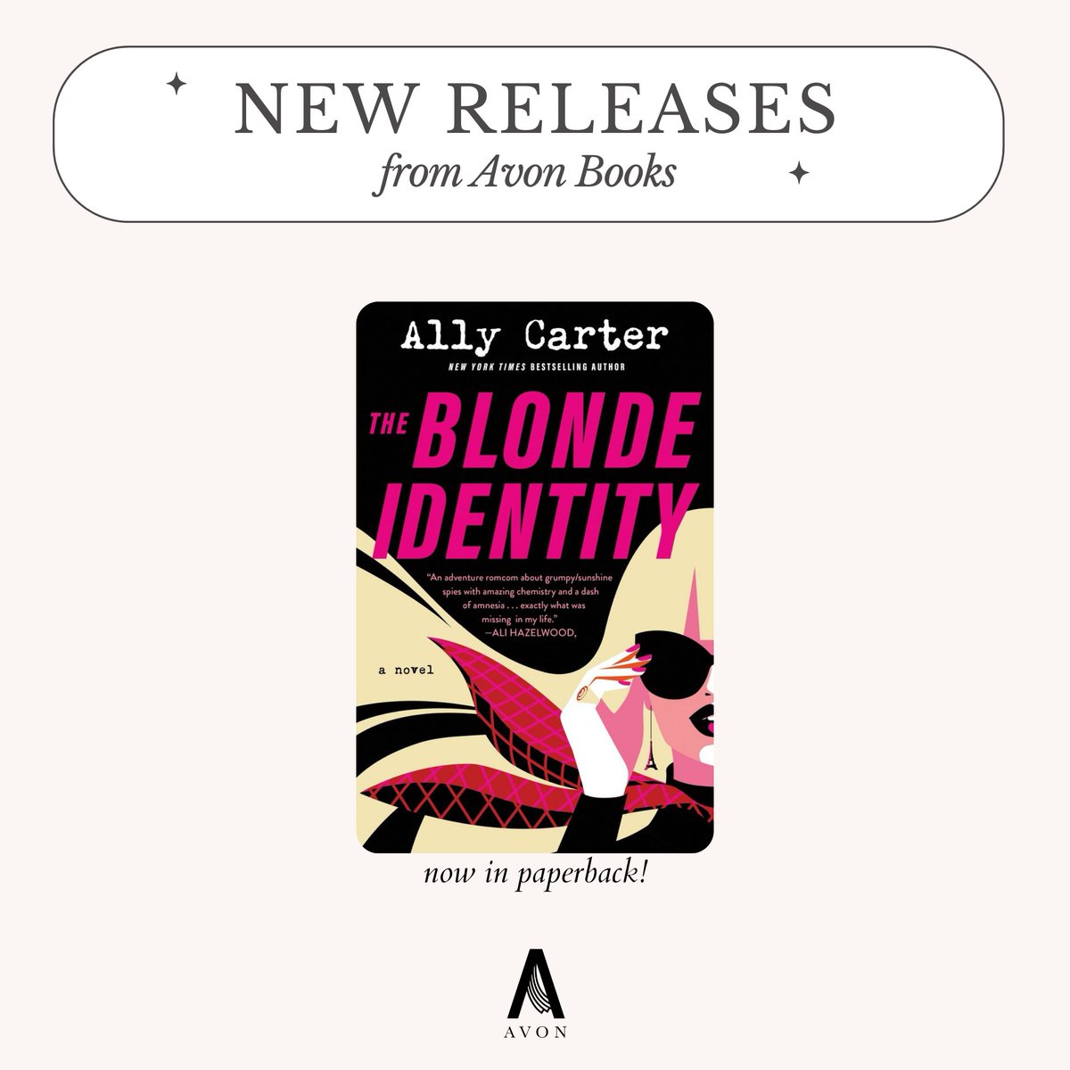 Mistaken identities, spies, romance, and plenty of fun await you in Ally Carter's The Blonde Identity, now out in paperback! Ali Hazelwood says it's "delightful" and "hilarious". Really, what more could you want? 😎