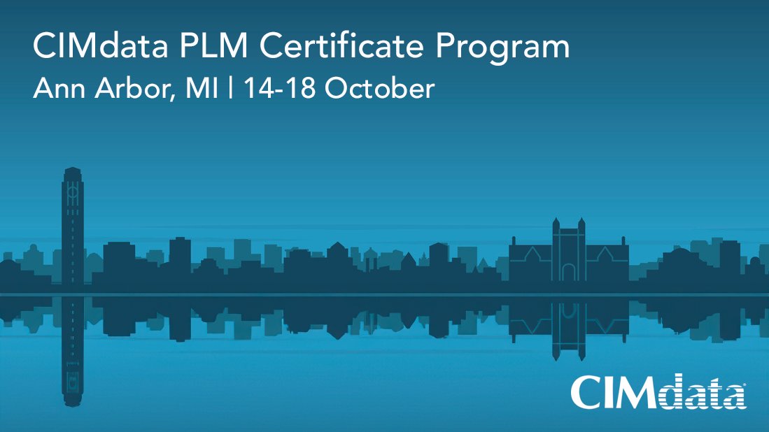 CherylPeck1's tweet photo. CIMdata understands the unique requirements of PLM professionals; they know what you need to be successful. Unlock your potential and join CIMdata in Ann Arbor in October and earn your PLM certificate. Learn more at https://t.co/S4rDssuZSC #CIMdata #PLM https://t.co/7ToWrE7EM0