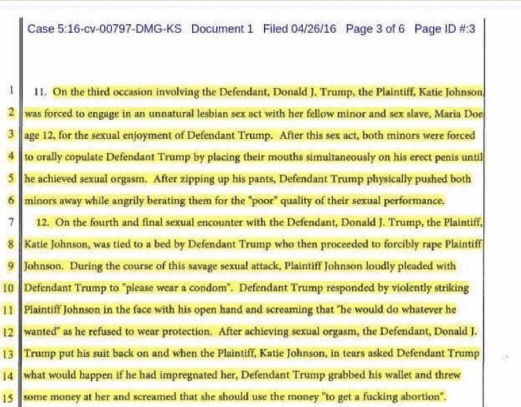 AmyLynnStL's tweet photo. Who believes Trump raped 13 year old Katie Johnson? I do. I believe her. #TrumpIsARapist https://t.co/1uXgmlS8T3