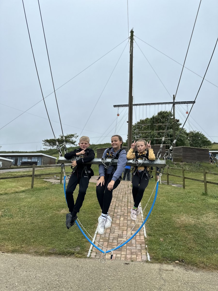 Great morning, the rain hasn't stopped the fun at Osmington Bay! The giant swing has been a great success!!