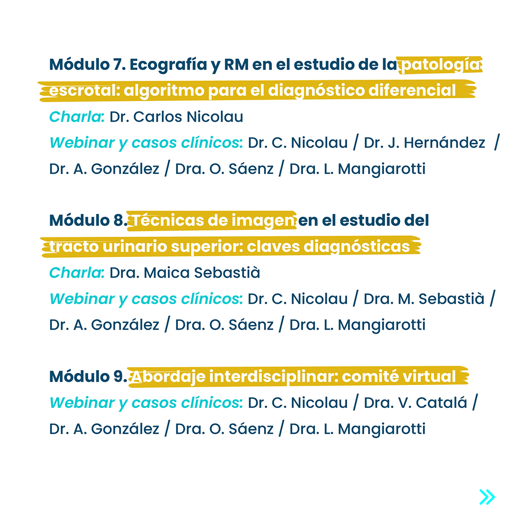 Hoy te presentamos a los docentes y el programa de nuestro Fellow Virtual “Actualización en diagnóstico por Imagen en patológia urológica. Todo para la práctica asistencial” (especial foco en TC y RM)”.

(Sigue 👇)