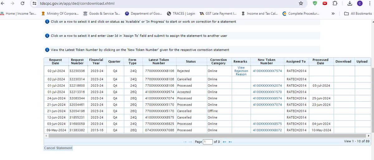 ndccain's tweet photo. @IncomeTaxIndia TDS Return correction request for Challan addition created on 01/07/2024. Till date not processed. How told file the ITR. Request no. 32213316. https://t.co/p4KMv6pCMf