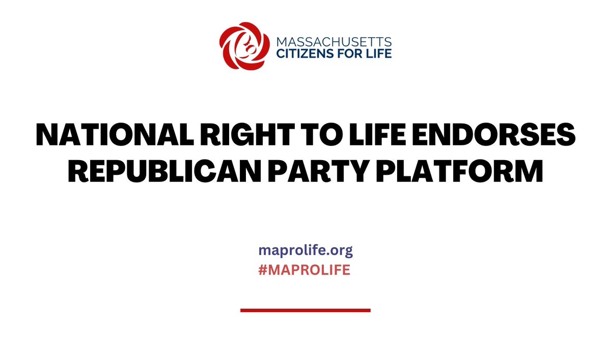 MassProLife's tweet photo. The National Right to Life Committee recently endorsed the new Republican Party Platform, affirming its commitment to protecting women and their preborn children.

Read more here: https://t.co/7bn7gF1Jh9

#MaProLife https://t.co/lG7RNOiWm2