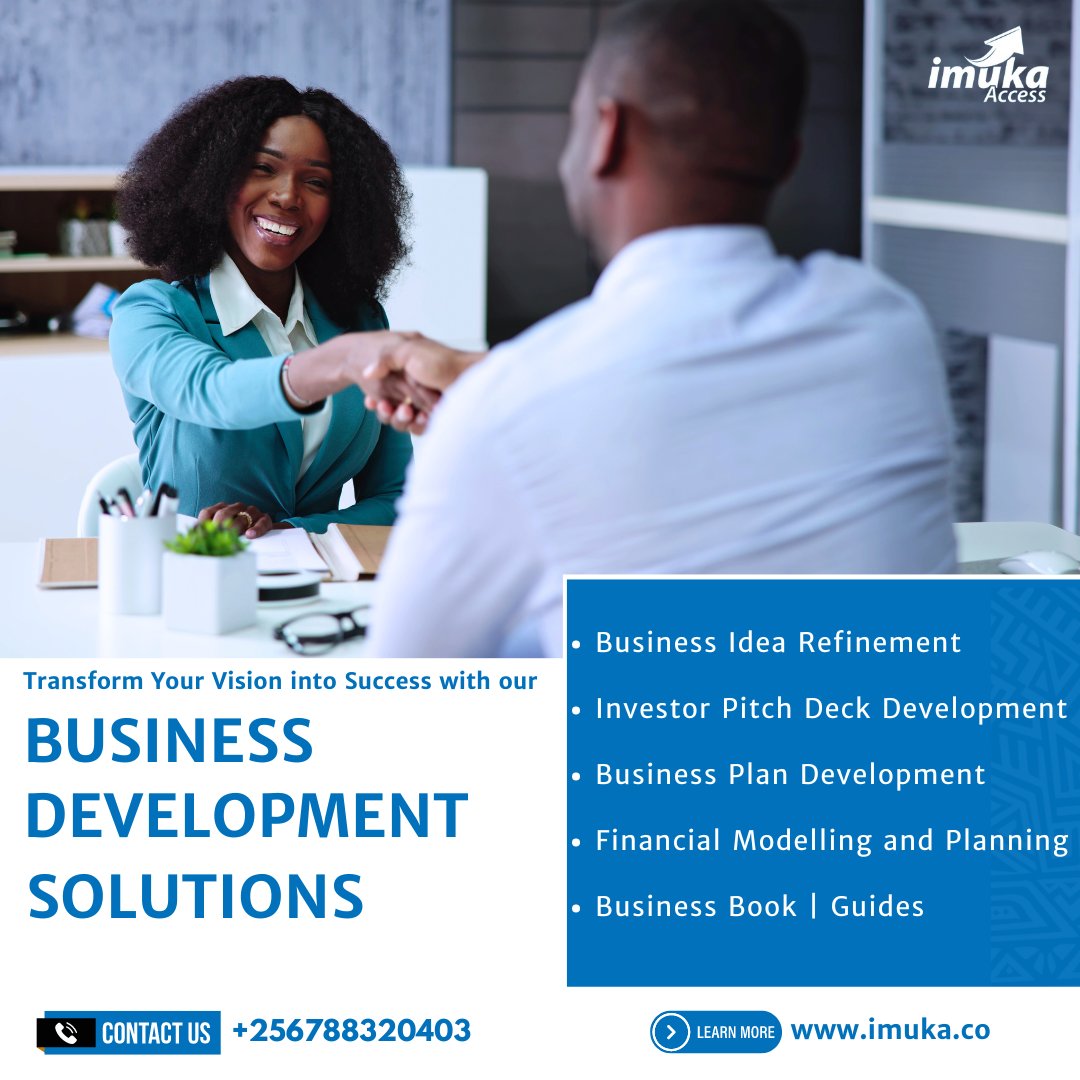 ImukaAccess's tweet photo. 📌 Looking to grow and scale your business? 📈 Our business development services can help!

From developing your business plan with financial projections 📊  to providing  business management support 🤝

We're ready to assist you, get started now! 👉  https://t.co/iDUoeEua35 https://t.co/ZmMfjdsXGP