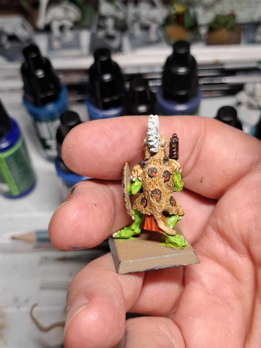 BloodBowlWFC1's tweet photo. Work in progress on @Tim_Prow #Slann #erukin Jaguar warrior regimental champion https://t.co/MkenKcxG34