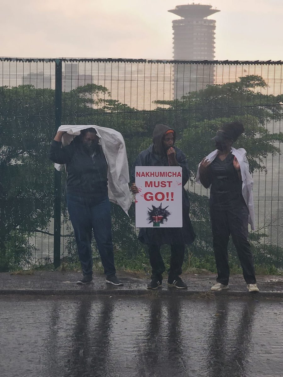 YahirDemahom's tweet photo. The young doctors, drenched in rain, 
The cold 🥶 

Rain won't wash away their resolve. Young doctors braved the storm to demand change.
@aqiil_143 @Honeyfarsafi @citizentvkenya 
#OccupyMOH https://t.co/hcjXRtdcgt