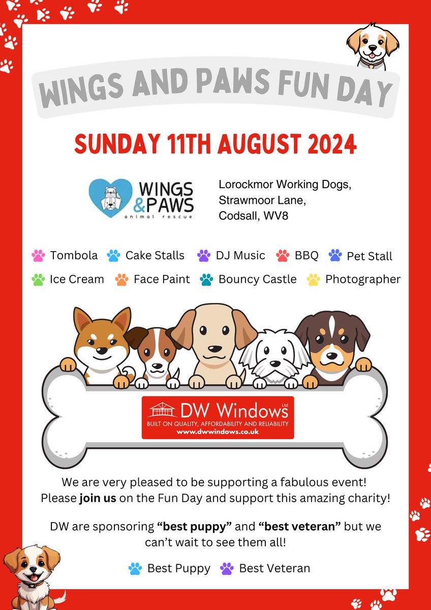 We are so excited for Wings and Paws fun day! We are pleased to support a fabulous event and charity. Hope to see many people there! Come and say hello. 

#charity #dogs #dogevent