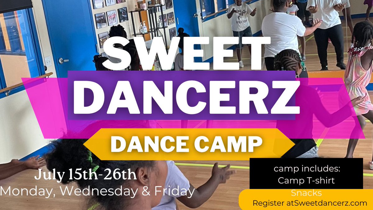 SweetDancerz's tweet image. We need 5 dancers or more to sign up for dance camp. 
Ages 7-14

The experience will be 🤌🏾

They will be learning Intro to Jazz, contemporary &amp;amp; hip hop ✨🎀