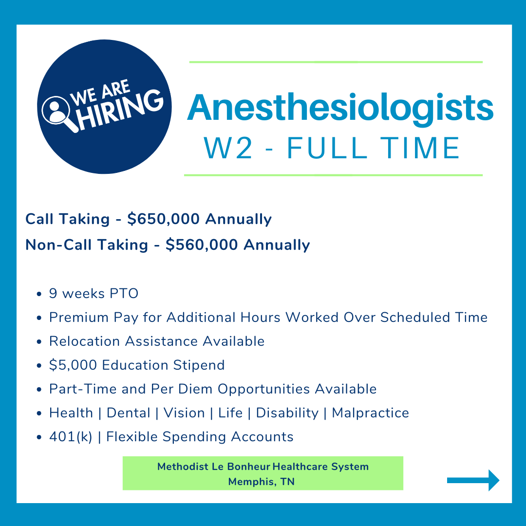 SomniaInc's tweet photo. We are Hiring in Memphis TN! Check out these full time Anesthesiologist positions at Methodist Le Bonheur Healthcare System. 
https://t.co/QC76TOezEp

#Anesthesiajobs
#Anesthesiology 
#MDJobs 
#TN 
#Memphis https://t.co/Z3ih7jZXMg