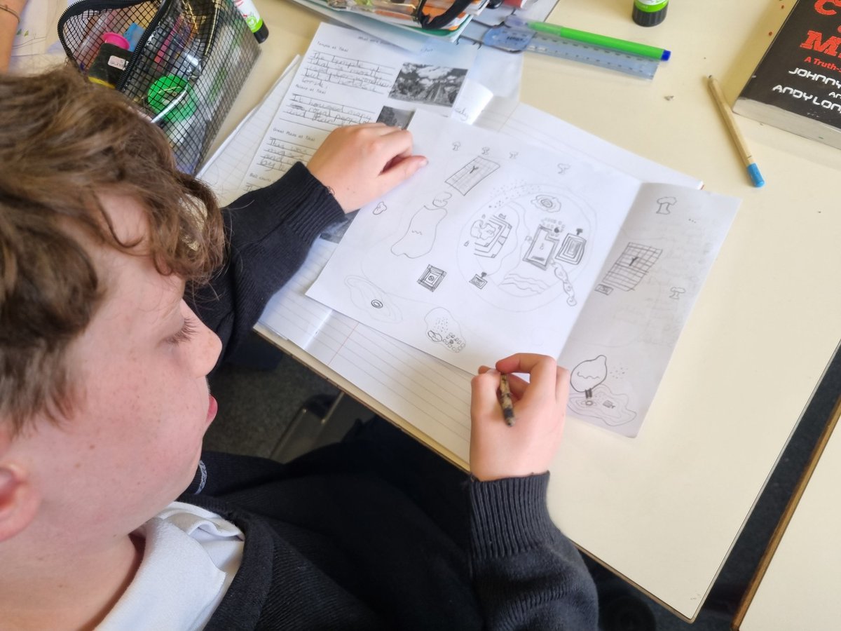 JohnpauliiScos's tweet photo. Designing an aerial map of a Mayan city #StCathsHistory #StCathsDT https://t.co/rIRjcw3IYv