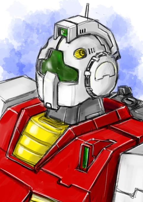 #GMの日 らくがき。昨日ガンダムの日でMkIIを上げたので今日はGMIIを。こっちはRGM-79Rなので安心。(RMS179は忘れておこうw)#ジム2 
