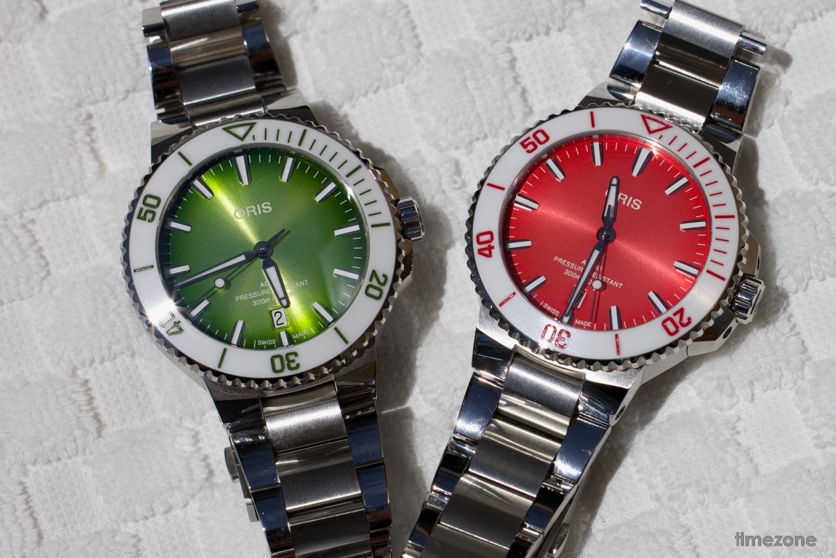 timezone_com's tweet image. Hands-on with the new @ORISwatches  Aquis, Great Barrier Reef, and Divers Sixty-Five Forest Green timezone.com/2024/07/09/han…