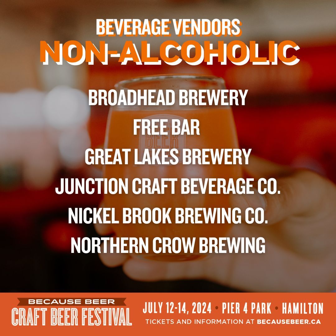 Are you the designated driver or just looking to try some tasty non-alcoholic options? Either way we've got you covered! In addition to their other offerings, check out these vendors for a selection of non-alcoholic brews and bevvies 🍺 #becausebeer #hamont