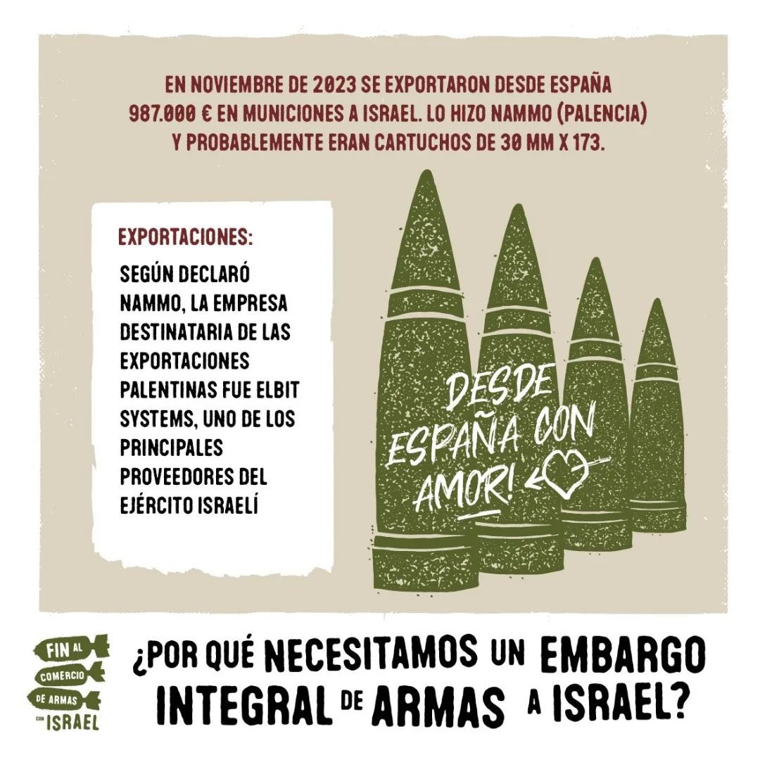AstconPalestina's tweet photo. ‼️Desde el 7 de octubre el Gobierno ha aprobado la compra de armamento israelí por más de 1.000 millones  

#SinEmbargoSeguimos #StopArmasConIsrael

Lo desvela el NUEVO INFORME "Business as Usual" de @CentreDelas 

https://t.co/jGk1GCSLXD https://t.co/Z429m93nhw