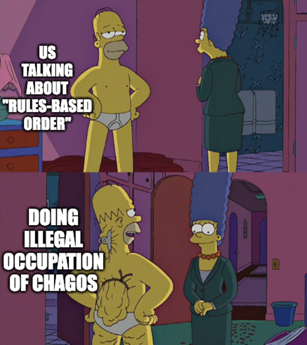 chagosmemes's tweet photo. US thinks rules apply to everyone except them https://t.co/9TC9ntEN6m