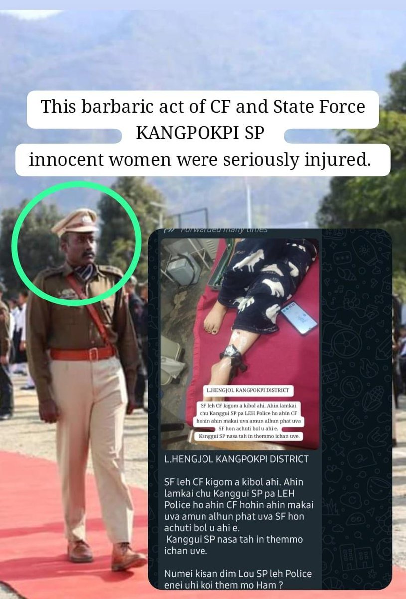 Chanu98159K's tweet photo. @NENowNews We demand suspension of this man who instead of protecting innocent civilians, have done such barbaric act against a Kuki_Zo women. Have the law in Manipur become so lawless?
@PMOIndia @HMOIndia @adgpi @CBIHeadquarters @BSF_India @crpfindia @official_dgar @AJEnglish @CNNnews18 https://t.co/dQCjipCPNp