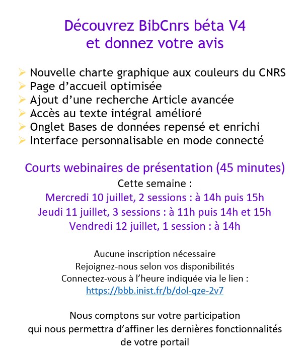 BibCNRS (@bibcnrs) on Twitter photo Collègues <a href="/CNRS/">CNRS 🌍</a> 
Analyse des retours de l’enquête terminée.
Idéation ce premier semestre de réponses et améliorations.
Réalisation en cours d’une nouvelle version bêta BibCnrs V4
à découvrir pour avis lors de webinaires de présentation
#DémarcheUX
#BibCNRS <a href="/INIST_CNRS/">CNRS Inist</a> Collègues <a href="/CNRS/">CNRS 🌍</a> 
Analyse des retours de l’enquête terminée.
Idéation ce premier semestre de réponses et améliorations.
Réalisation en cours d’une nouvelle version bêta BibCnrs V4
à découvrir pour avis lors de webinaires de présentation
#DémarcheUX
#BibCNRS <a href="/INIST_CNRS/">CNRS Inist</a>