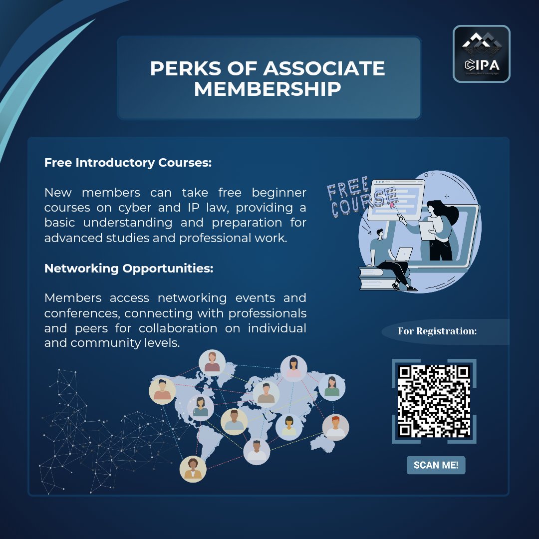 cipa_pk's tweet photo. Unlock your potential by joining our Cyber and IP Association!
Gain access to free introductory courses and take advantage of unparalleled networking opportunities.
For Registration:
https://t.co/alfDHHF2B4
#Cipa_pk #CyberIP #Membership #Networking #FreeCourses #Innovation https://t.co/EADOuqx2Kg