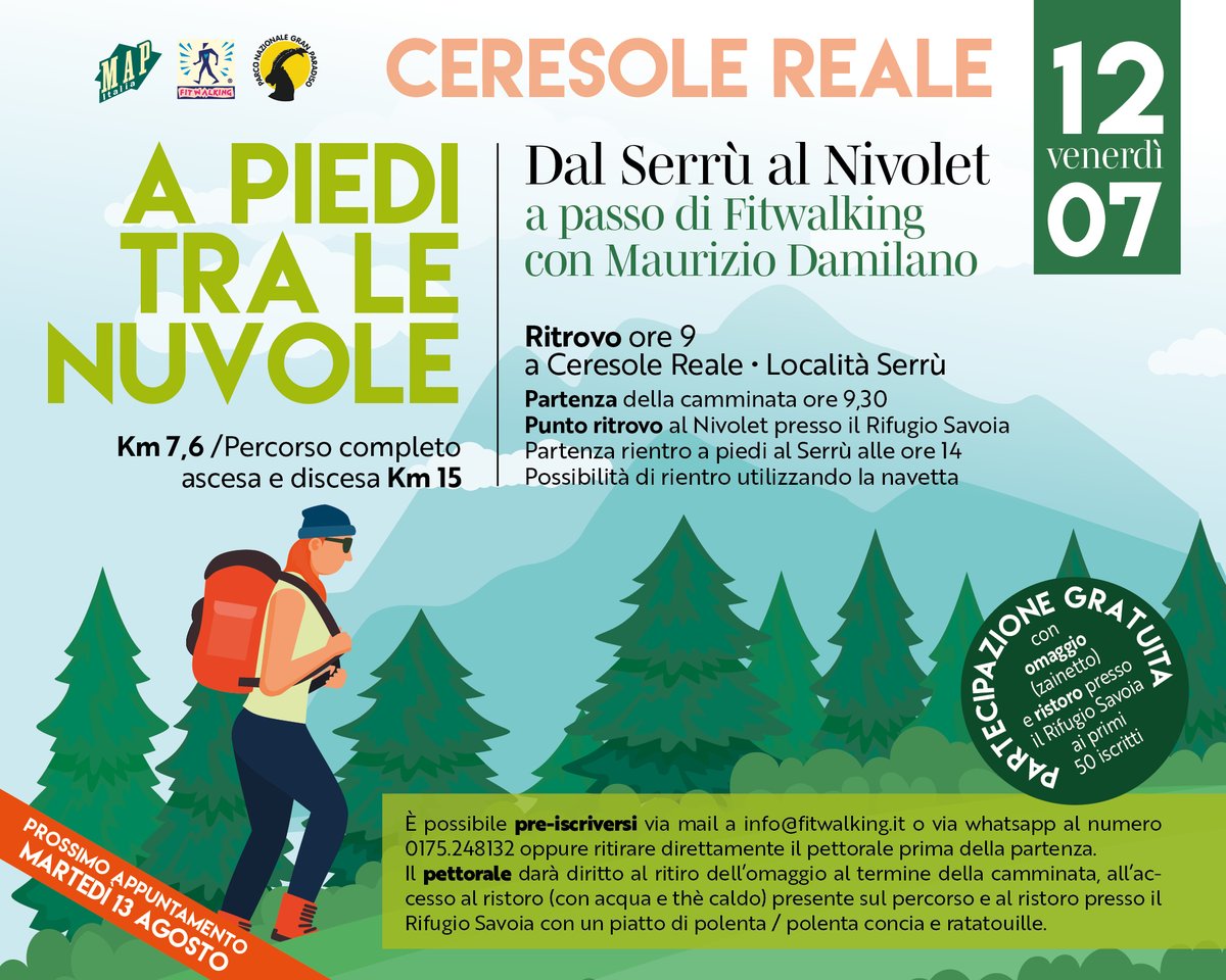 piemonte_italia's tweet photo. Camminate panoramiche il 12/07 il 13/08 per gli amanti della #montagna nel Parco Nazionale #GranParadiso. Per informazioni e contatti: https://t.co/487TFD1fZP #valleorco #colledelnivolet #fitwalking #mauriziodamilano #scenariomontagna #piemontedavivere https://t.co/UkhYCPJo0D