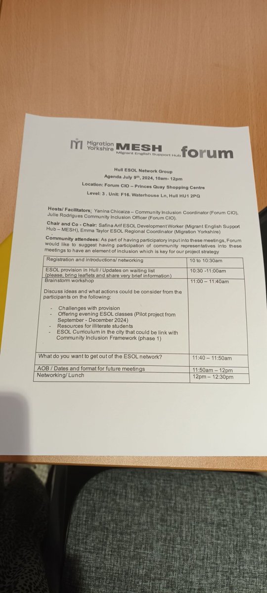 learnenglishyh's tweet photo. Great time at the 1st Hull ESOL Networking Group meeting with @ForumCIO and @MigrationYorkshire. Discussed ESOL challenges and shared ideas. Excited for our future efforts! #ESOL #Networking #HullESOL https://t.co/OxHK2R594T