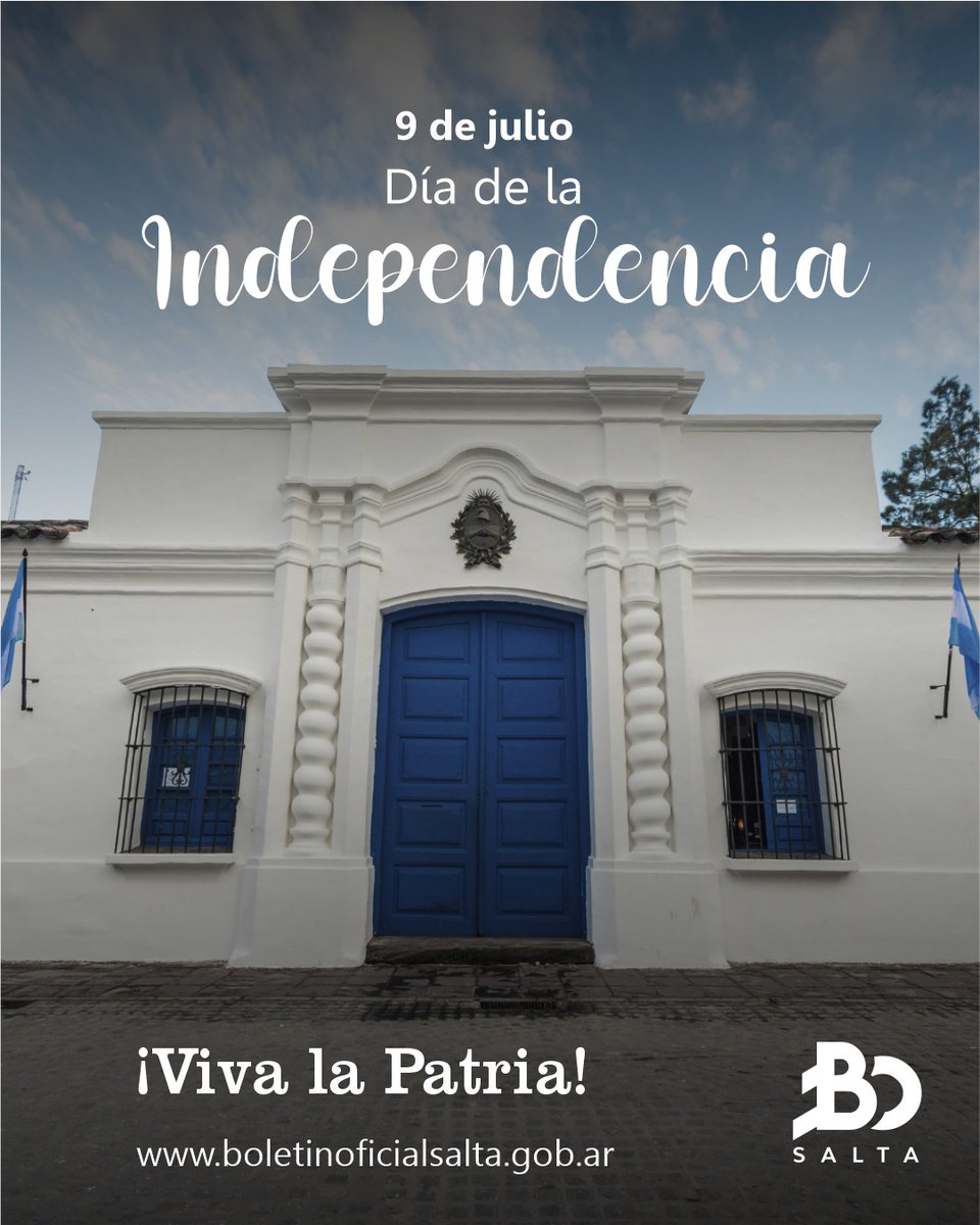 boletinsalta's tweet photo. Hoy celebramos nuestra libertad 🩵🤍🩵

FELIZ DÍA DE LA INDEPENDENCIA 🇦🇷

#Argentina #9deJulio #DiaDeLaIndependencia https://t.co/HTLilAuQ16