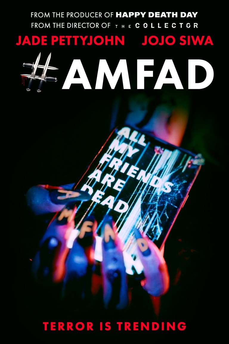 TERROR IS TRENDING...

Here's the official poster for Bloody Disgusting's slasher AMFAD: All My Friends Are Dead, hitting theaters, Digital and On Demand August 2.
