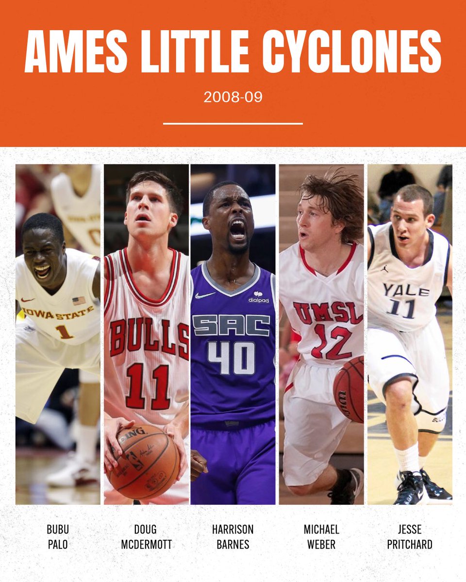 Bound_IA's tweet photo. Two NBA players and three college basketball players in one starting lineup 😳

Ames went 47-0 with Barnes and McDermott their Junior through Senior year 🔥 https://t.co/rHGpiQh8do