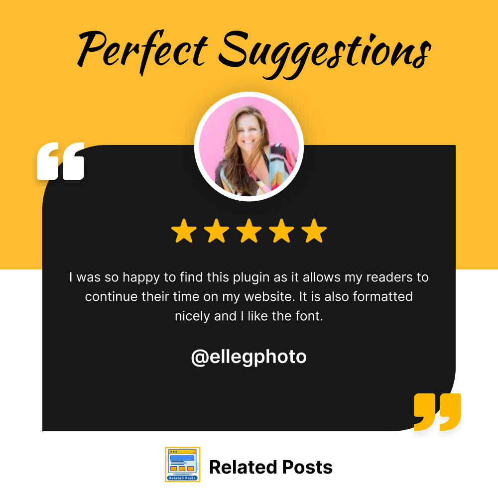 wpbrigade's tweet image. &quot;Perfect suggestions!&quot; 

Discover how our #RelatedPosts plugin can enhance your site’s user experience by suggesting relevant content effortlessly to keep readers engaged. 

👉 Read the Review: bit.ly/3xPZ5fs

#WordPress #RelatedPosts #5StarReview #ContentMarketing