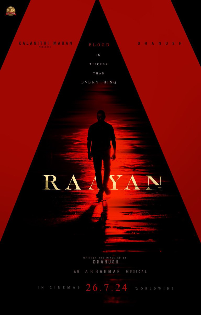 #RAAYAN certified ‘A’ , in cinemas from the 26th of July !  <a href="/dhanushkraja/">Dhanush</a> <a href="/arrahman/">A.R.Rahman</a> <a href="/sunpictures/">Sun Pictures</a> <a href="/theSreyas/">Sreyas</a> !!