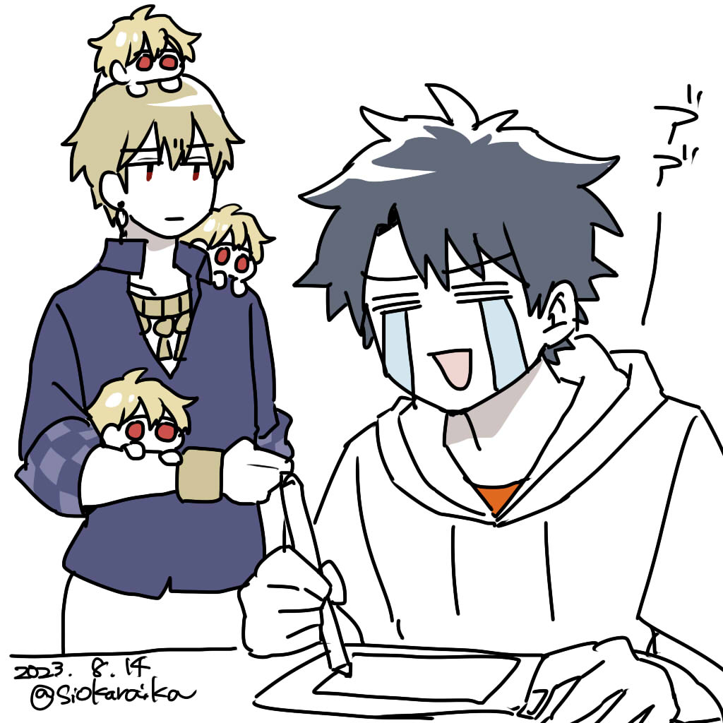 ぐだ男 ,ギルガメッシュ(キャスター) ,ギルガメッシュ(Fate) 「モルフォとは何だったのかと思いながら過去絵を持ってきている」|いかめしのイラスト