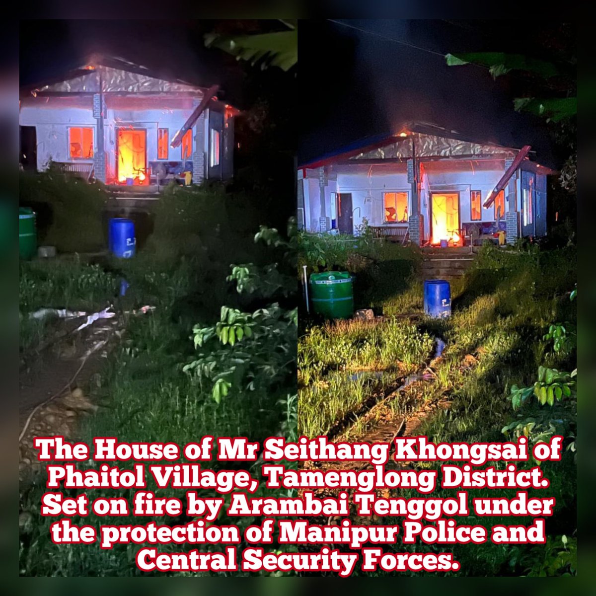 UncleHming's tweet photo. The repeated attempts made by @ImphalTimes, one of the Chief Propagandists of Meiteis in building false narratives to sow discord amongst the Kukis, has been caught red handed once again.

Portraying Mr Seithang Khongsai’s house as Kuki Inpi Secy’s is the latest example of Meitei fantasy and fictional story telling to mislead the nation and the world.

@ndtv @IndiaTodayNE @thewire_in @fpjindia @pressfreedom @scroll_in @ThePrintIndia @newslaundry @nlhindi @majoramitbansal @the_hindu @htTweets @NENowNews @NELiveTV @IndiaToday @IndiaTodayNE @TheQuint @thecaravanindia @ttindia @Telegraph @WSJ @PTI_News