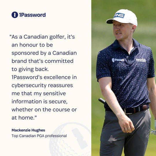 Mackenzie Hughes (@machughesgolf) on Twitter photo Itās an exciting day! <a href="/1Password/">1Password</a> is a global partner of the 2024 Presidents Cup. š šļø 
I couldnāt be more proud to partner with a Canadian company, like 1Password, to help make everyone safe online. Itās an exciting day! <a href="/1Password/">1Password</a> is a global partner of the 2024 Presidents Cup. š šļø 
I couldnāt be more proud to partner with a Canadian company, like 1Password, to help make everyone safe online.