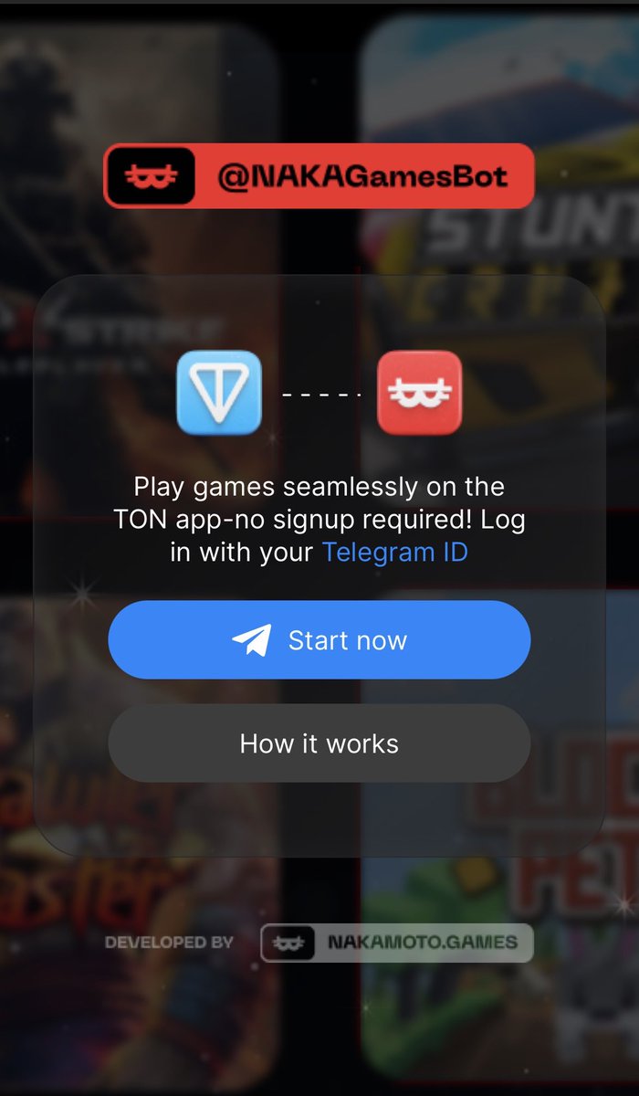 GamingTelegram's tweet photo. Nakamoto Games has created another avenue to enter #P2E gaming. 💫🕹️💰

Visiting https://t.co/8mLMT8JAQc will allow you to start #gaming in seconds. ⏰

The $Naka @telegram mini app integration is on another level! #PlayNow $TON #TelegramGaming https://t.co/i3tlOqbkYT