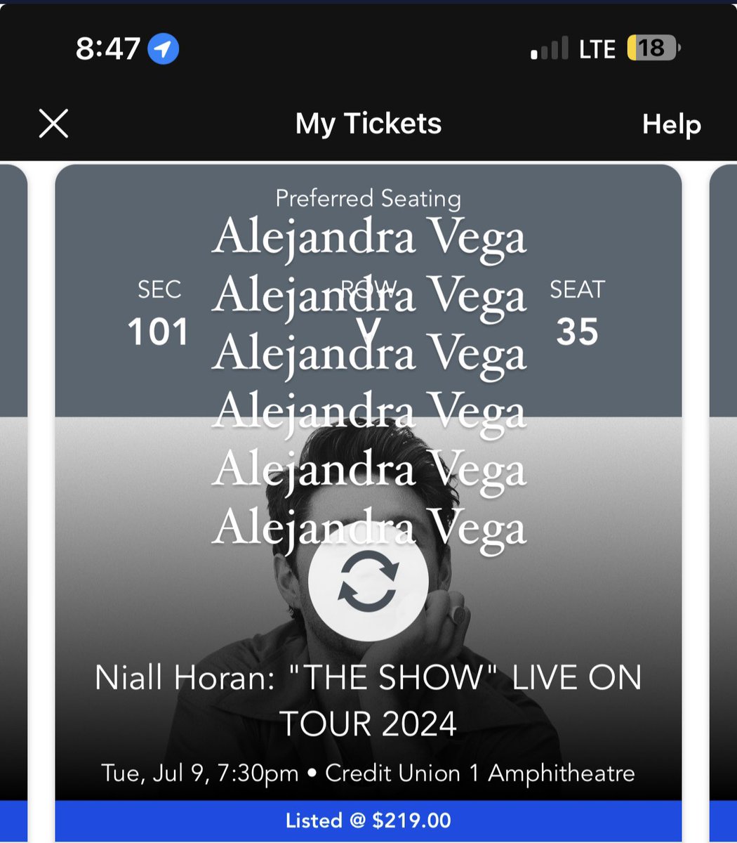 ale_ikf's tweet photo. Selling two Niall Horan tickets for Chicago tonight  section 101 row V seats 34-35 aisle seats face value

Can do PayPal g&amp;s
Or just buy the listing off Ticketmaster as well https://t.co/GzWQkwIMpY
