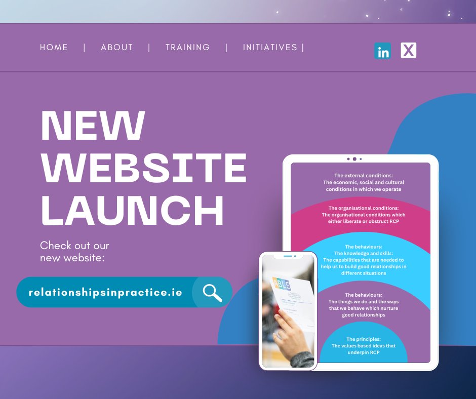 We are delighted to introduce our newly launched website: relationshipsinpractice.ie.  Discover how our offerings can benefit your organisation. 

 #Training #HealthCare #SocialCare #ProfessionalDevelopment #RelationshipsInPractice
#RelationshipsMatter #CPD  #Betteroutcomes