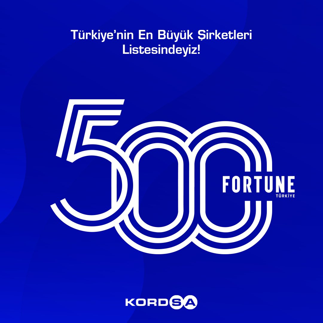 KordsaOfficial's tweet image. Fortune dergisi tarafından hazırlanan ve Türkiye'nin en büyük şirketlerine yer veren Fortune 500 Türkiye Araştırması sonuçlandı.

Kordsa olarak, bir kez daha Türkiye’nin En Büyük 500 Şirketi Listesinde yer aldığımızı duyurmaktan mutluluk duyuyoruz!

#Kordsa #Fortune500