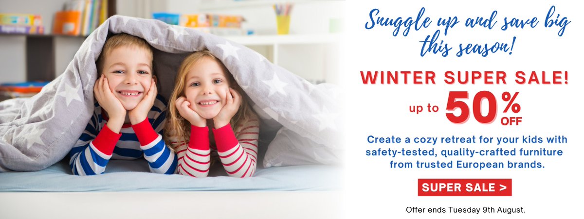 Snuggle up and save this season!❄️🤍 Enjoy up to 50% off during our Winter Super Sale! Create a cozy retreat for your kids with safety-tested, quality-crafted furniture from trusted European brands.
Shop our super sale now: nestdesigns.co.za/products/sale/…
Offer ends Tuesday 9th August.