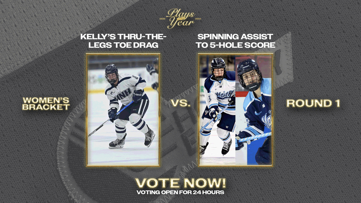 hockey_east's tweet photo. #HEPlaysOfTheYear Women's Bracket ROUND 1 🚨 

Today's matchup features @UNHWHOCKEY &amp; @MaineWHockey 
Watch and vote for these plays in the thread below!⬇️ https://t.co/qrbrxy8oa8