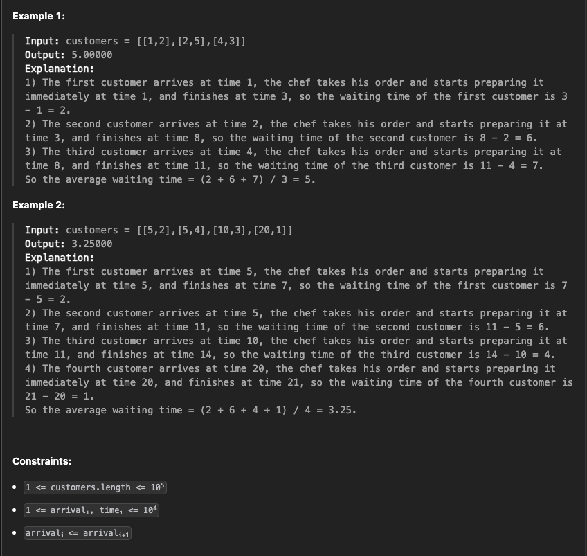 Examples and constraints